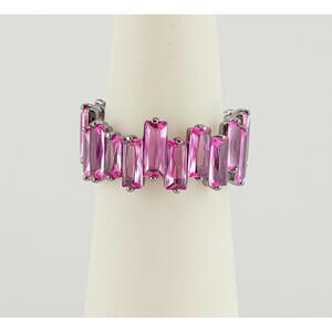 Bomb Party Ring Size 9 "All The Answers" Pink Corundum on Hematite